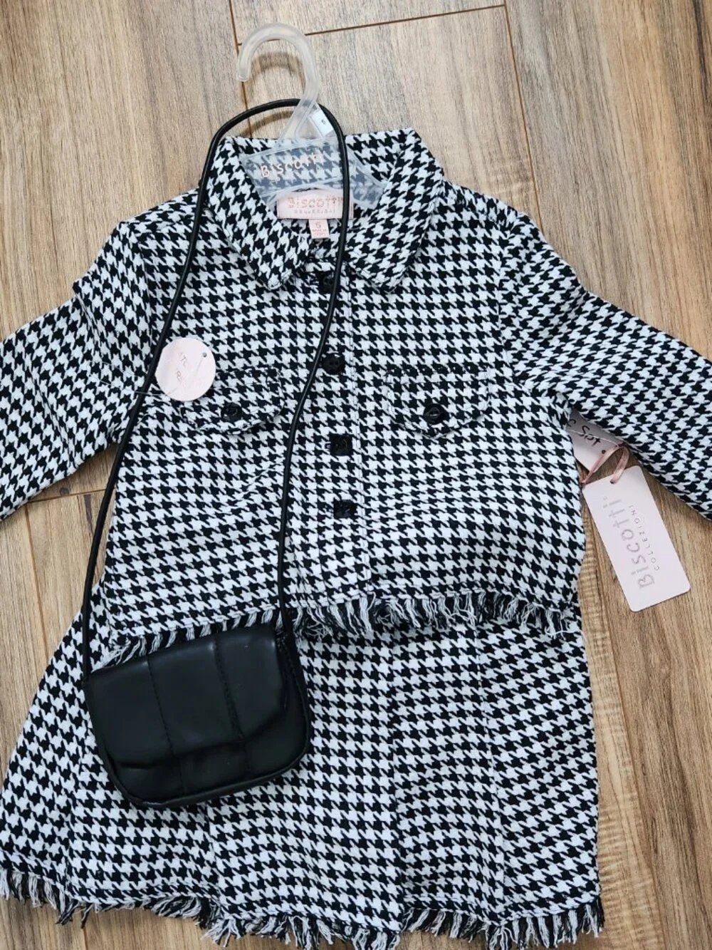 NTW. Biscotti Girl Houndstooth Jacket and skirt set